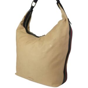 ⭐GUCCI Sherry Web Hobo Beige Canvas Shoulder Bag